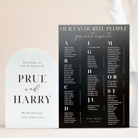 Personalised A1 & A0 Wedding Sign Set – Welcome Sign and Seating Chart