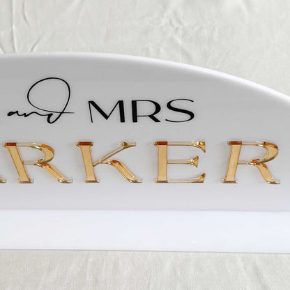 Personalised Mr & Mrs Wedding Table Signs