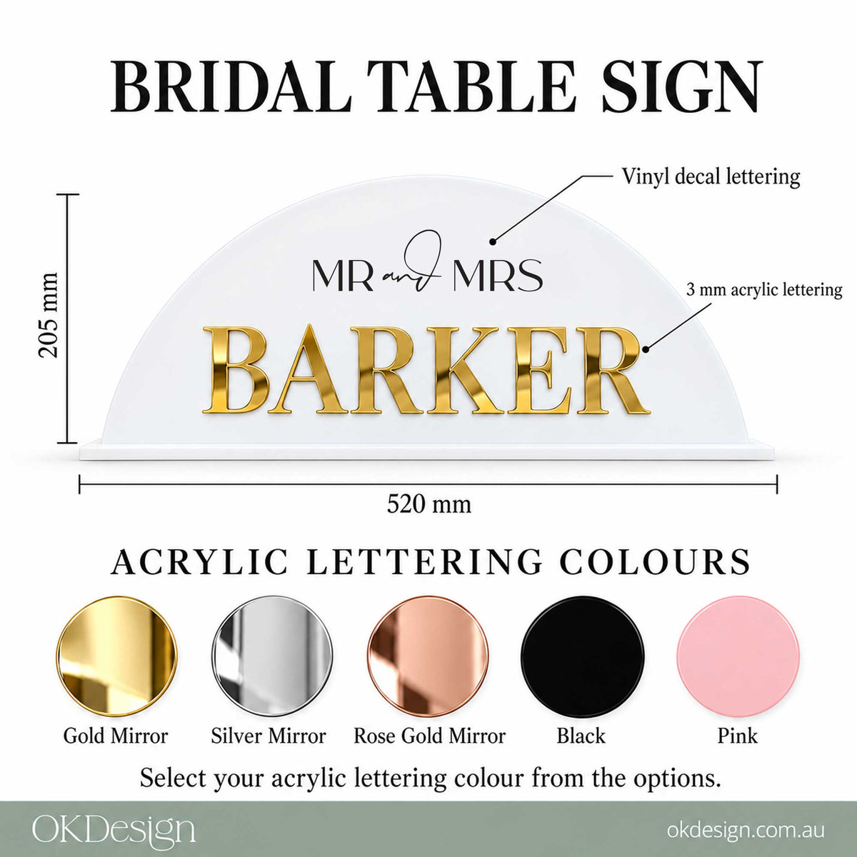 Personalised Mr & Mrs Wedding Table Signs
