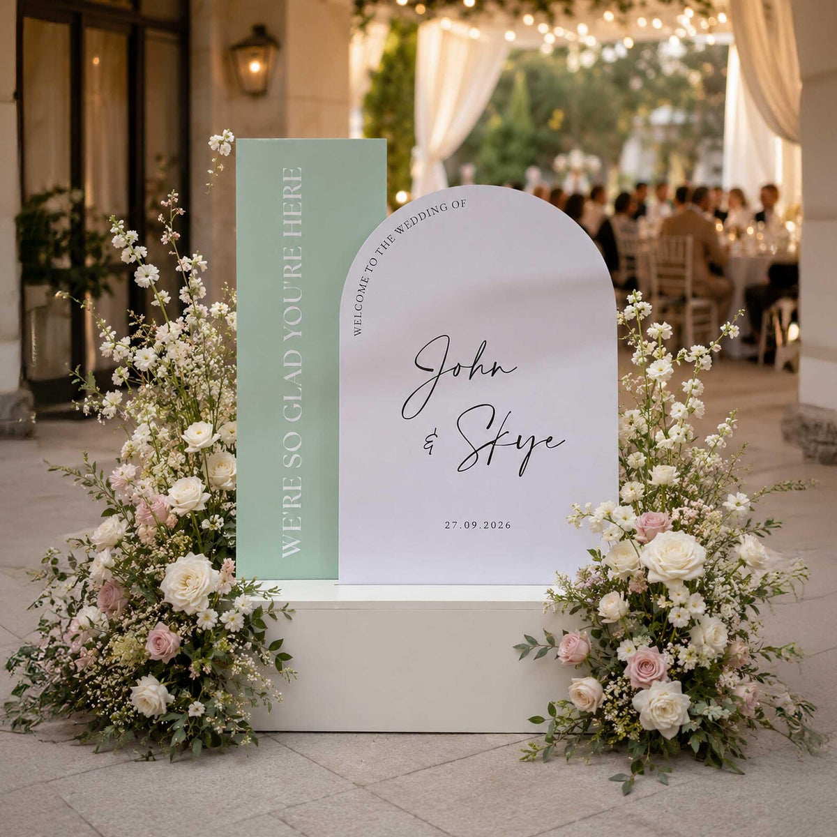 Wooden Box Stands for wedding sign, 2 slot