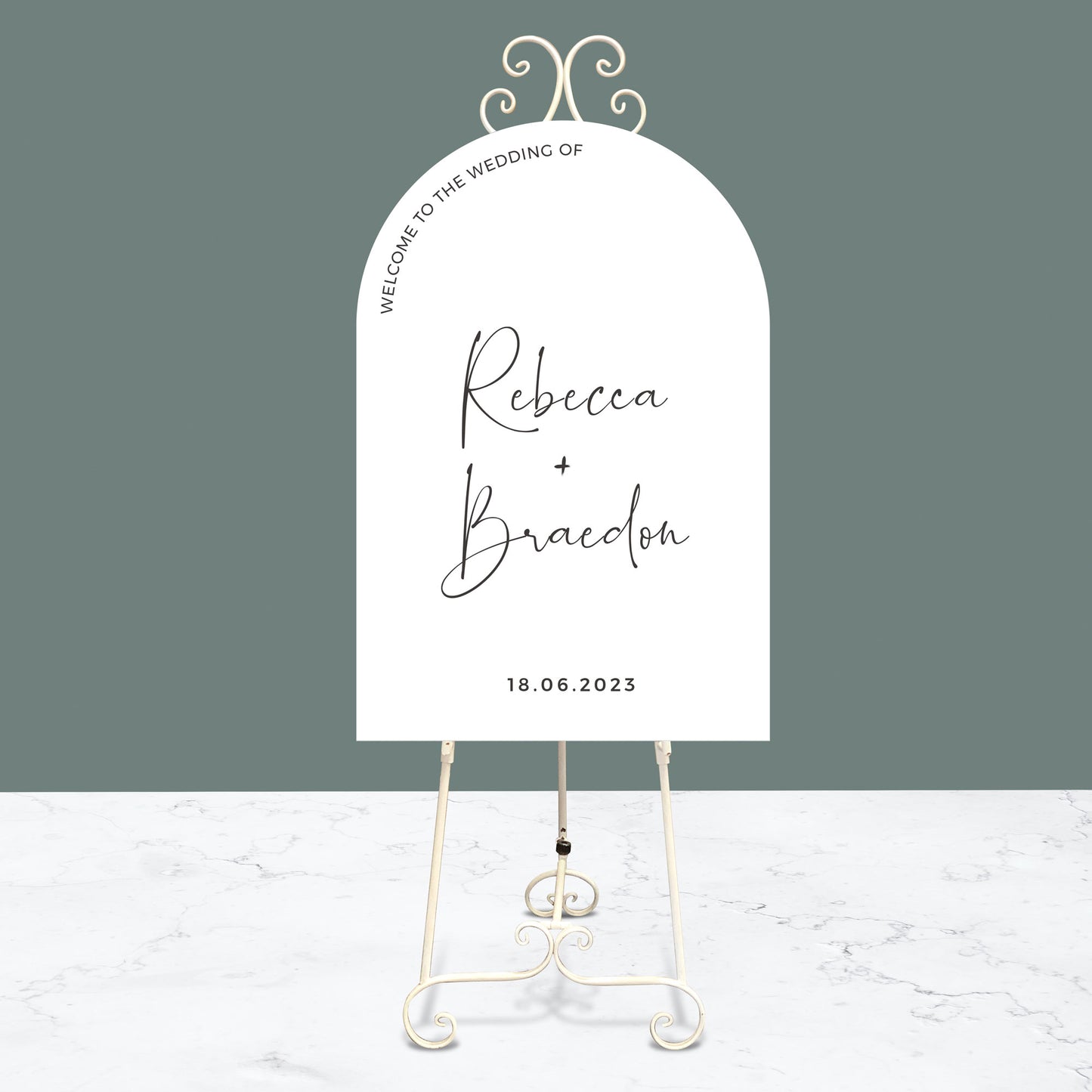 Hire - Wedding Welcome Sign + White easel stand