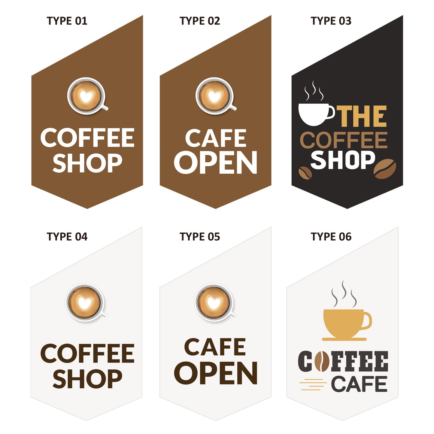 Now Open Coffee Shop Wall Flag - Double Sided vinyl