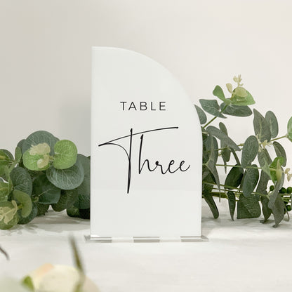 Wedding Table Number | Acrylic Table Number | Free Standing | Arch Table Sign