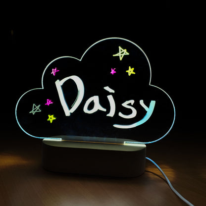 Personalised Acrylic LED Wooden Night Light lamp - Custom Writing lamp