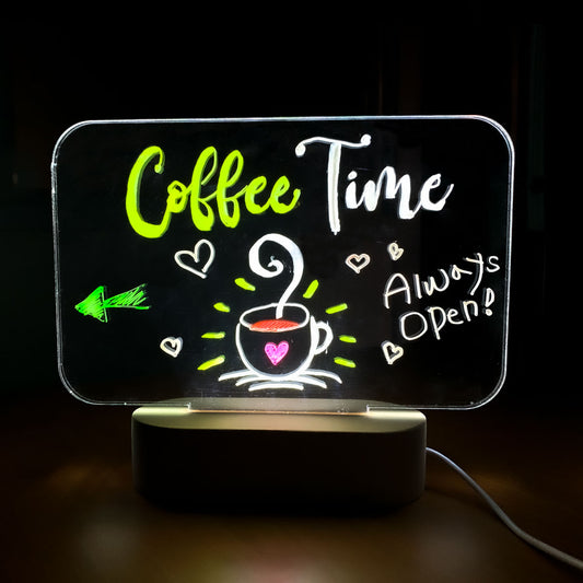 Personalised Acrylic LED Wooden Night Light lamp - Custom Writing lamp