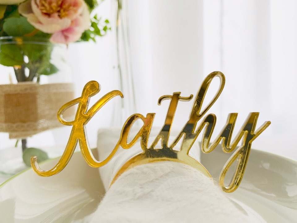 10pcs  Personalised Wedding guest name napkin rings