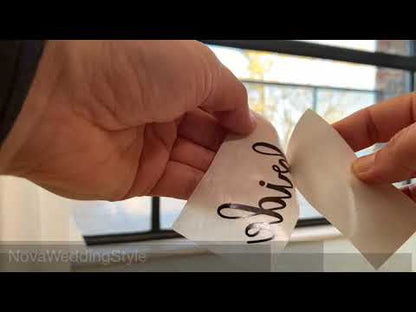 Personalised decal stickers wedding, Glass Decal sticker